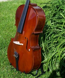 FULL SIZE CONCERT CELLO w/ BOW, CASE, STAND & WARRANTY  