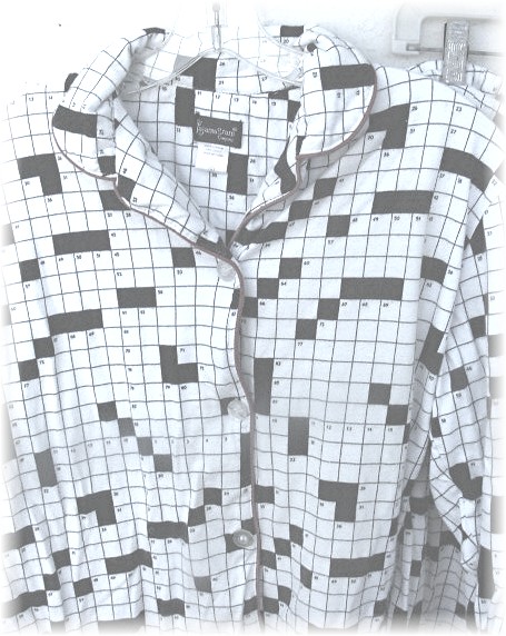  gram that has crossword puzzles all over them size medium and cotton